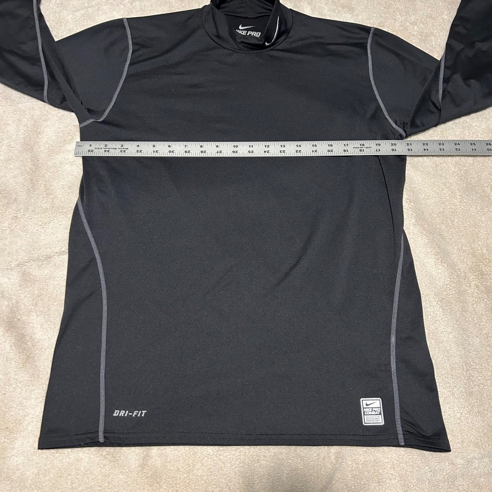 Nike Pro Combat Shirt Mens XL Black Dri-FIT Compression Mock Neck Long Sleeve - Picture 6 of 8